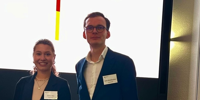 Tabea Neuhaus und Maximilian Deden bei Doktorandenseminar des Bundesministeriums der Finanzen